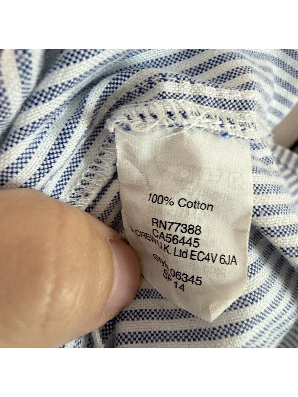 J Crew Womens Blue Stripe Popover Collared Blouse Clean Girl Minimalist Medium